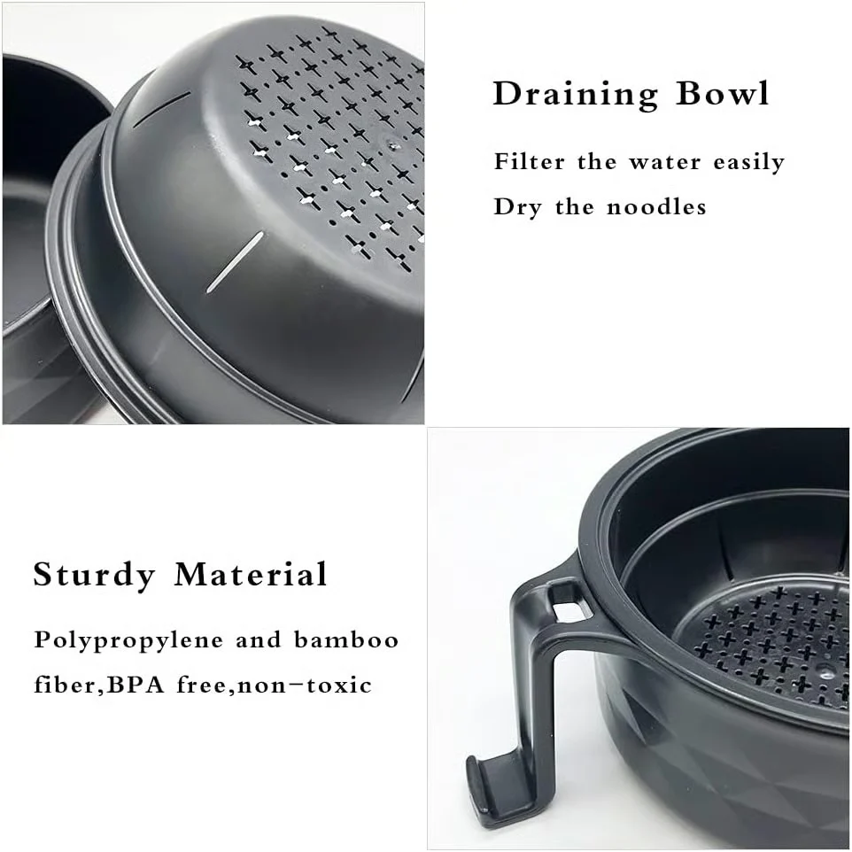 ๐ Microwave Ramen Cooker Bowl Set โ Cook, Drain & Enjoy Noodles in Minutes