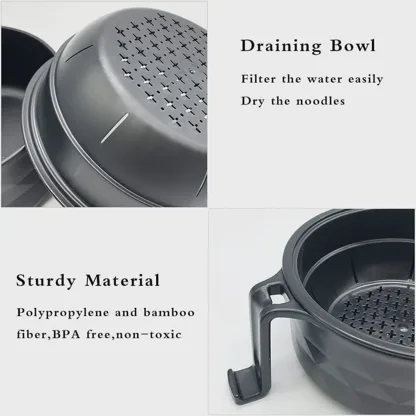 🍜 Microwave Ramen Cooker Bowl Set – Cook, Drain & Enjoy Noodles in Minutes