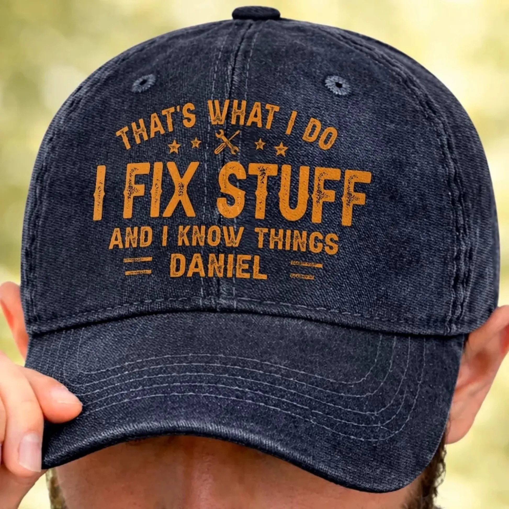 Custom Cap - Personalized Birthday Gifts For Husband, Son, Grandson, Brother, Grandpa, Dad, Yourself - I Fix Stuff Know Things