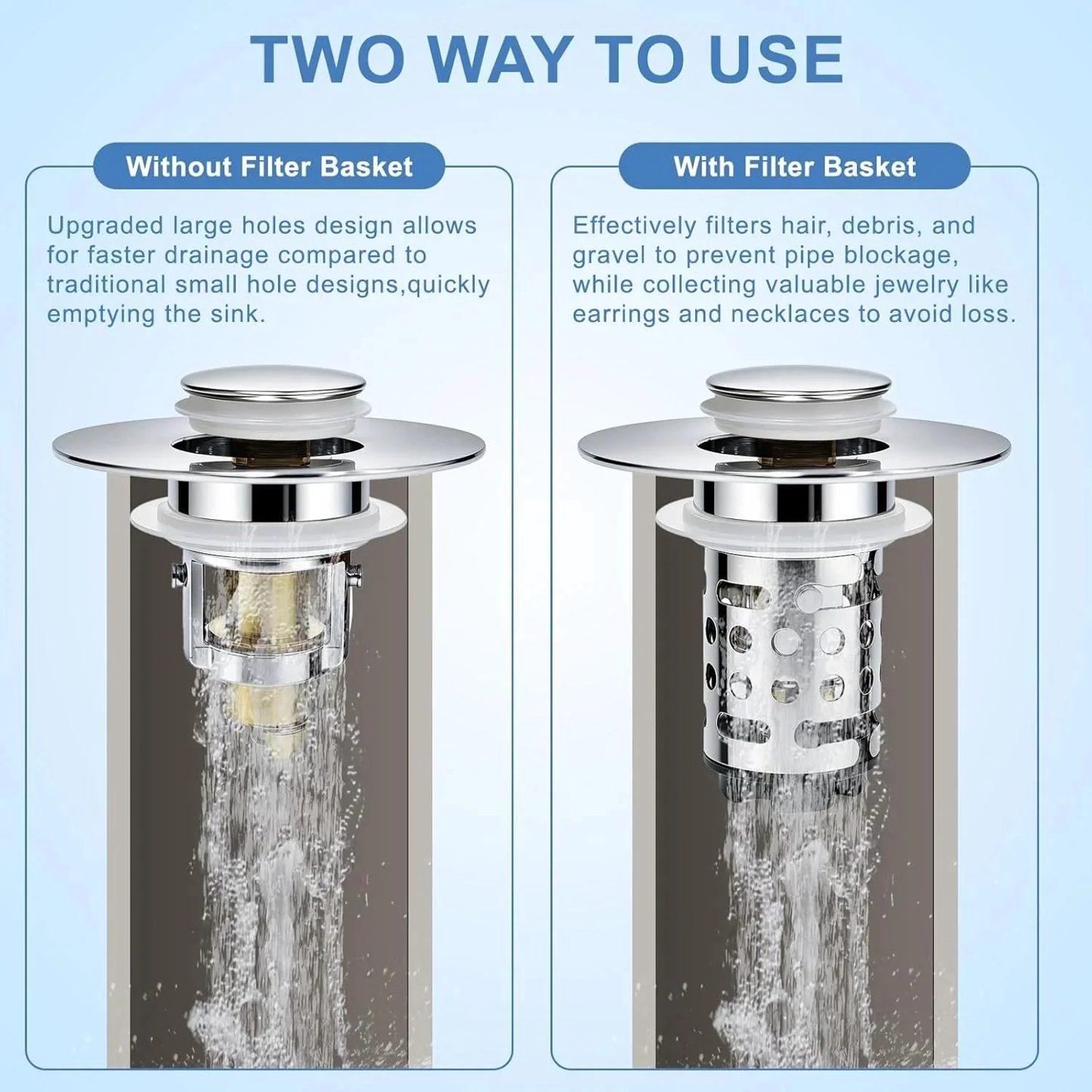 🔥 Upgraded 3-in-1 Drain Strainer That Stops Sink Clogs