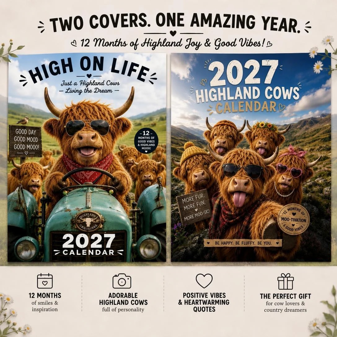 ๐ฎ 2027 Funny Highland Cow Wall Calendar